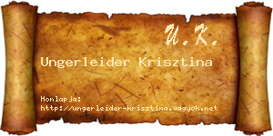 Ungerleider Krisztina névjegykártya